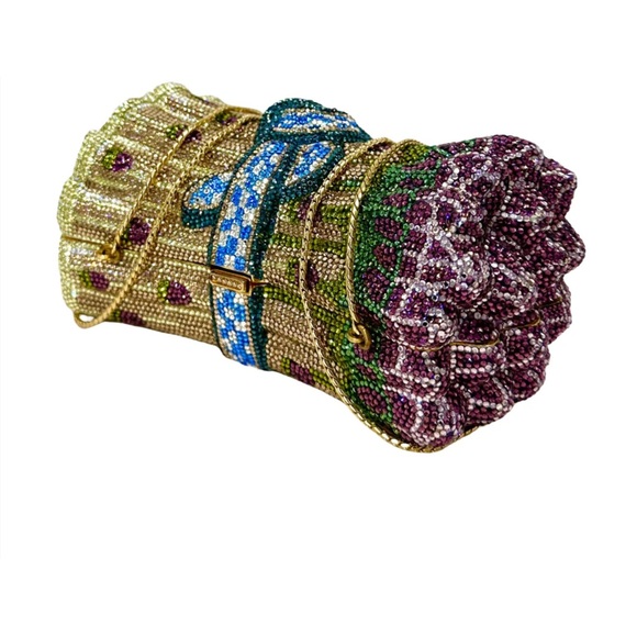 Authentic Judith Leiber Crystal Asparagus Minaudière - Picture 5 of 16